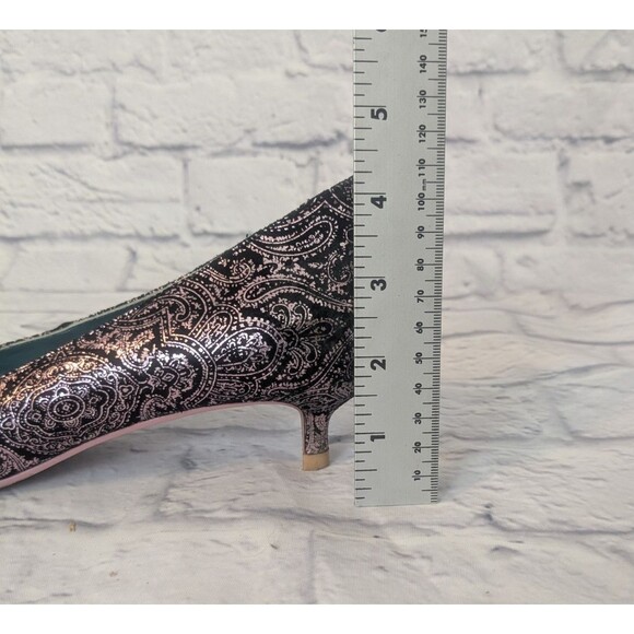 Irregular Choice Purple & Black  velvet Shimmer Print Pointed Heels Women 39.5 - Picture 9 of 12